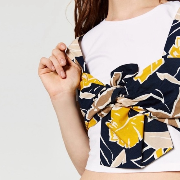 Zara 2 piece set crop top midi skirt Tropical Hawaiian floral Aloha - Picture 4 of 5